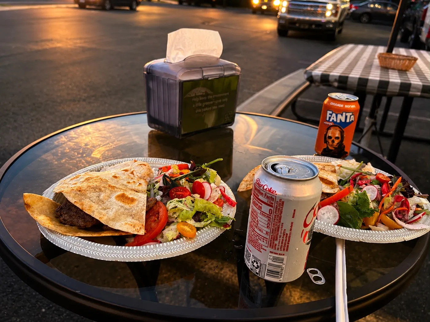 Fresh Mediterranean plates served at the truck